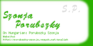 szonja porubszky business card